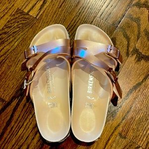 Rose gold Birkenstock slides size 37